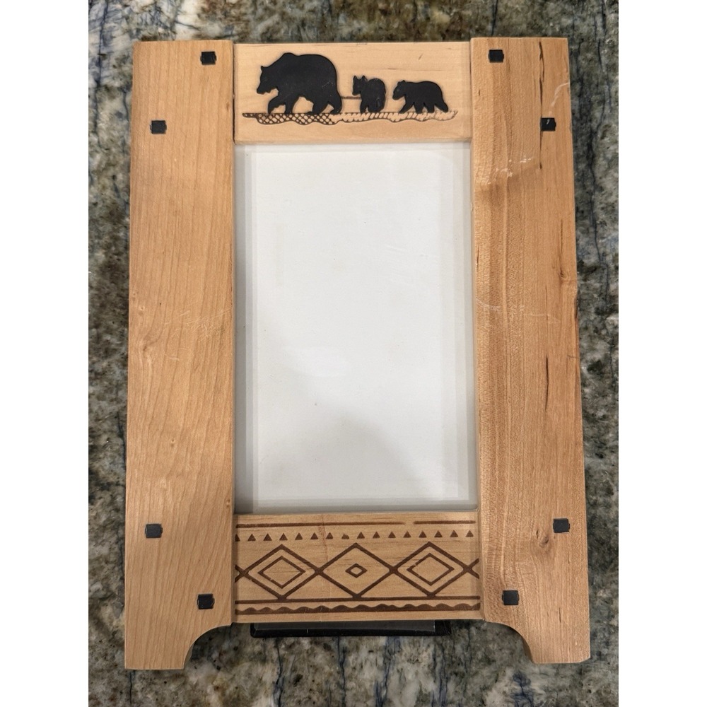 Weston Gallery Woodland Creek Rustic Cabin Bears Wood 5x7 Frame Cabin Core
